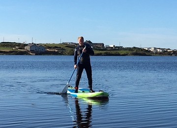 Paddleboarding on Llyn Maelog in Rhosneigr