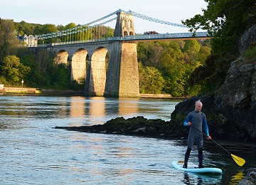 Paddleboarding on the Menai Strait