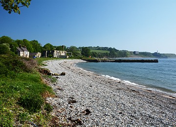 Penmon beach and Jetty with quarry