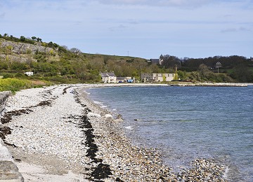 One of the former limestone quarries over looking Penmon beach