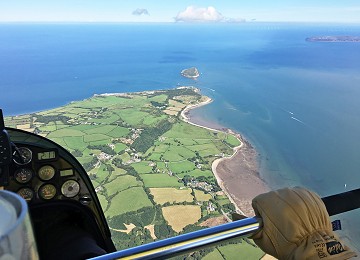 Penmon Point and Puffin Island from a microlight