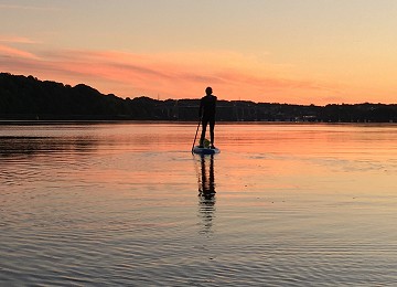 Paddle boarding on the MenaiStrait