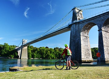 Stopping to admire the view when cycling on Anglesey