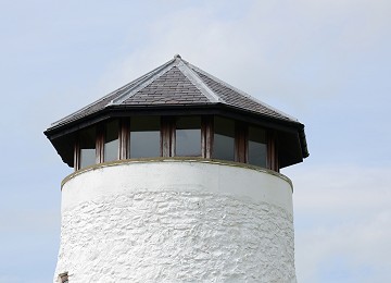 Top part of tower of Melin Sguthan Windmill in Gaerwen on Anglesey