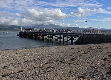 Beaumaris Pier and beach from next to lifeboat station