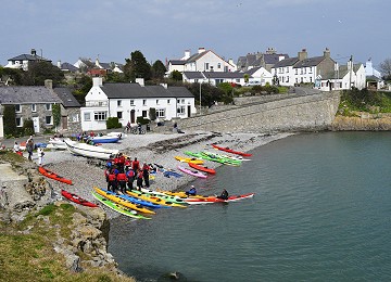Kayaking from Moelfre south beach