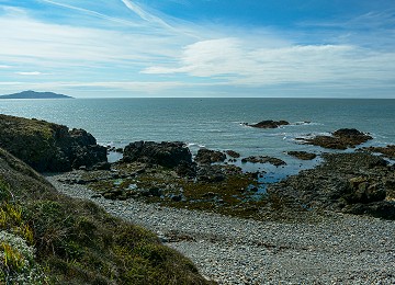 Looking over towards Holyhead mountain from Porth Swtan