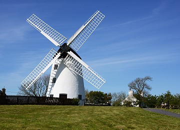 Melin Llynon windmill on Anglesey in early Spring