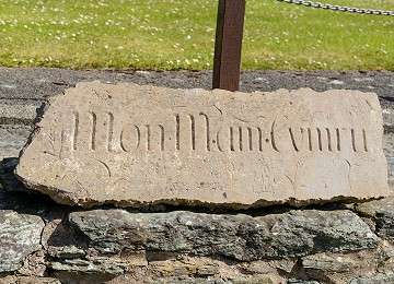 mon mam cymru stone at Melin Llynon windmill