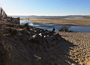 Traeth Crigyll beach sand dunes and river